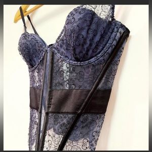 Victoria secret black and blue lace , Corset bustier